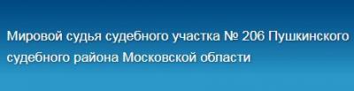 Судебный участок №206 мирового судьи Пушкинского судебного района МО