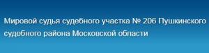 Судебный участок №206 мирового судьи Пушкинского судебного района МО